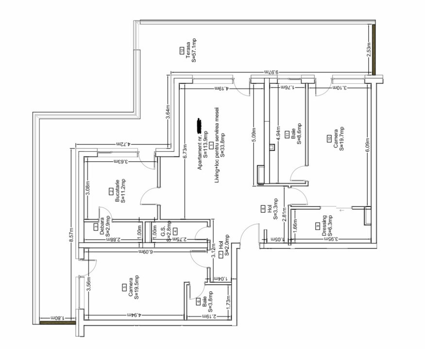 Penthouse de 113mp intr-un anasamblu premium, in Zorilor