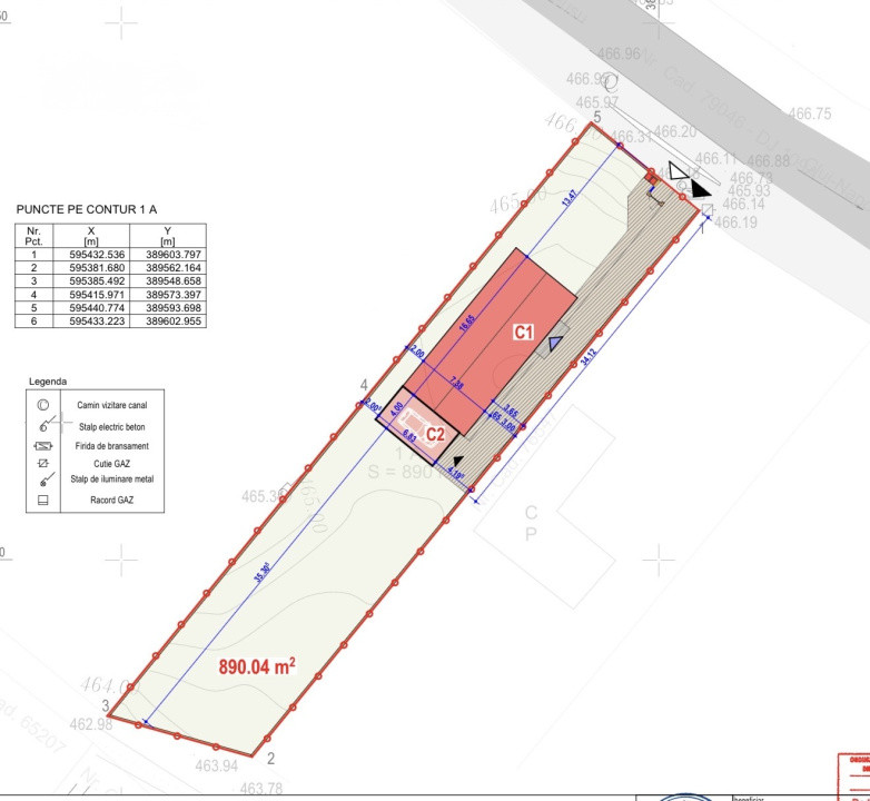 Teren intravilan 890mp în Chinteni – zonă centrală, strada principală
