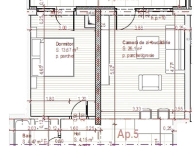 NOU! Apartament cu 2 camere 48mp etaj 1 semifinisat zona Terra 