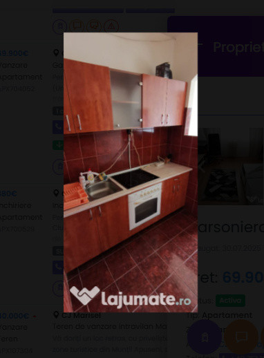 Garsoniera cocheta, 22 mp, etaj intermediar, zona strazii Taberei