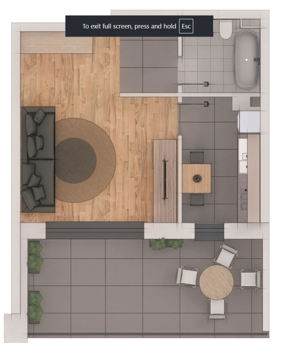 Apartament 1 cameră cu terasă de 17 mp, ansamblu NZEB, zona Terra