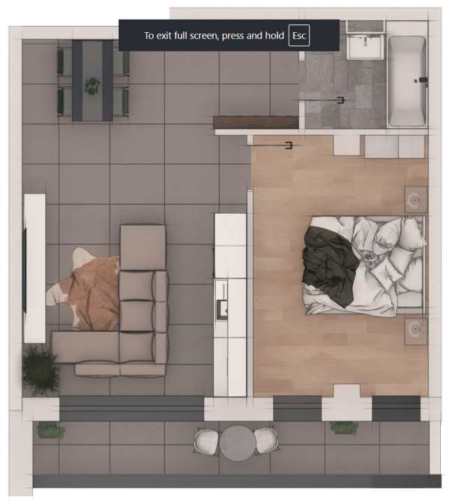 Apartament 2 camere 50 mp, balcon 8 mp – ansamblu NZEB, zona Terra