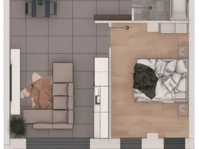 Apartament 2 camere 50 mp, balcon 8 mp – ansamblu NZEB, zona Terra