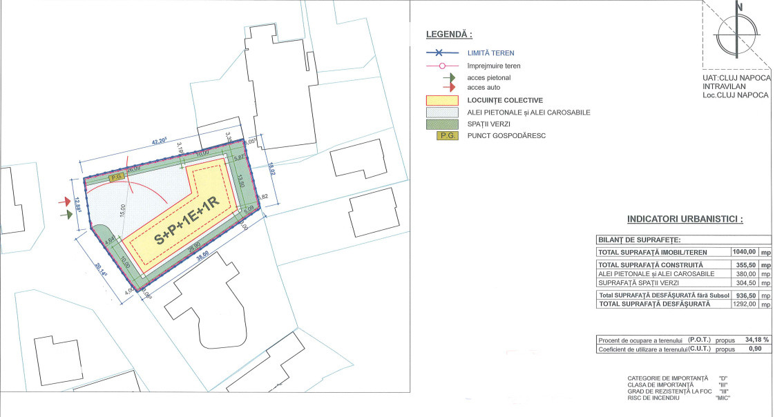 Teren 1040 mp cu casă demolabilă – Grigorescu, front 35 m 