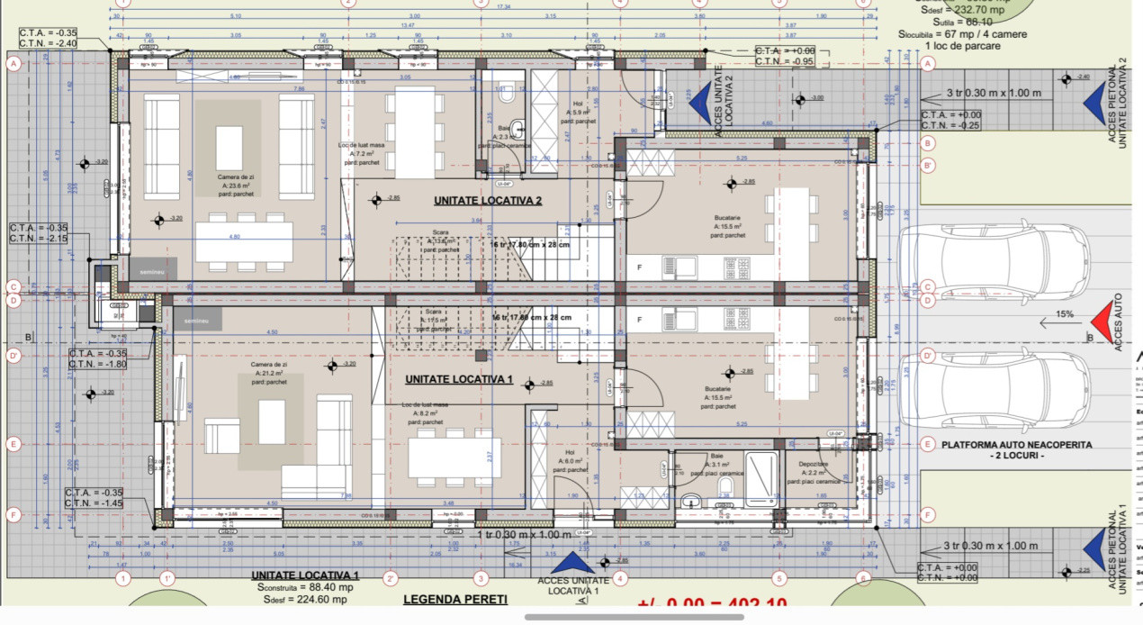 Duplex, 5 camere, 170mp utili, 47mp terasa, Voronet
