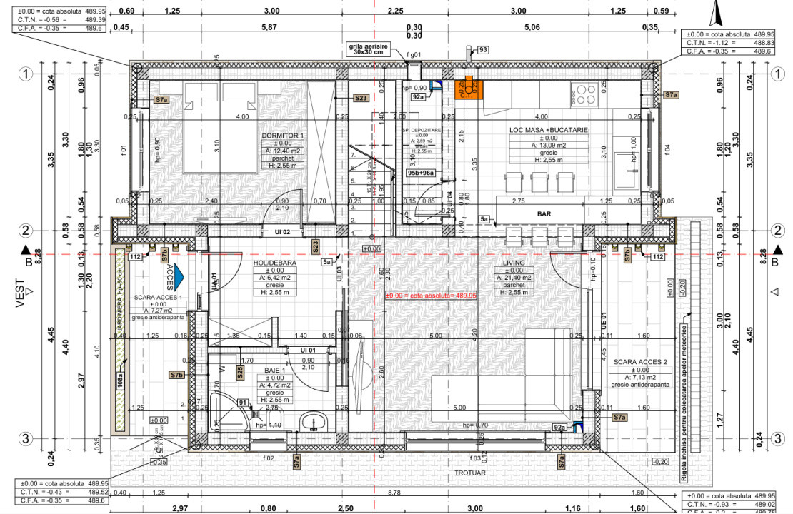 Teren autorizat in Chinteni pentru casa individuala cu fundatie ridicata 