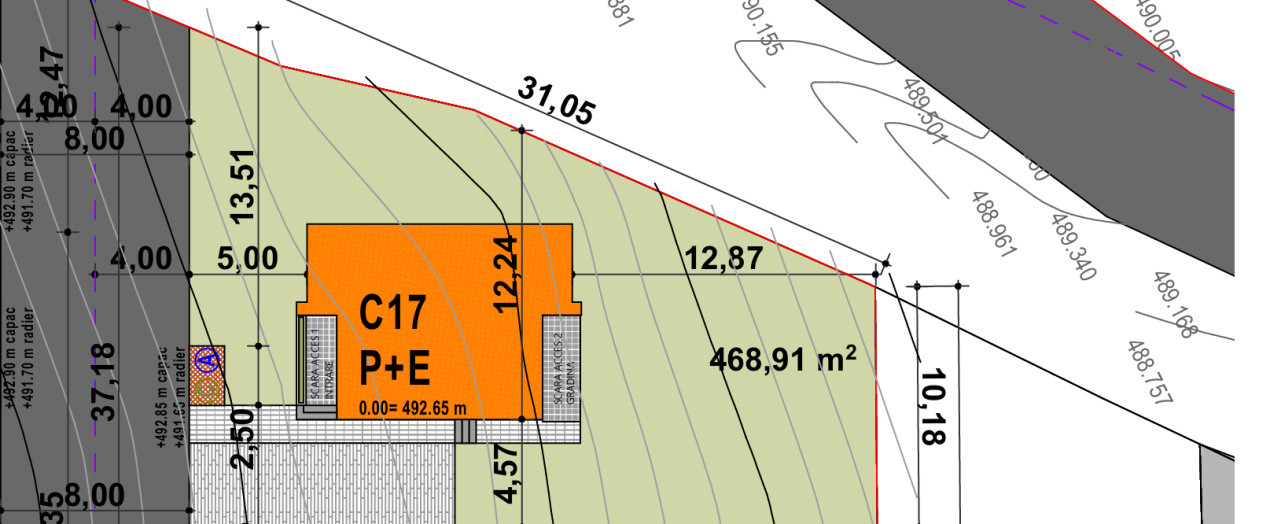 Teren autorizat in Chinteni pentru casa individuala cu fundatie ridicata 