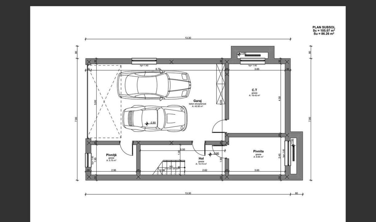 Teren autorizat pentru Casa individuala la intrare in Chinteni 600mp front 14ml