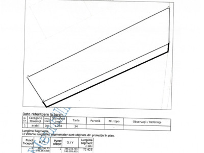 Teren intravilan Chinteni 1.500mp front 18ml pretabil pentru Case/Duplex