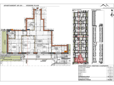 Apartament 3 camere , 71,41 mp, etaj parter, zona Cetății