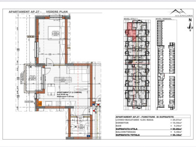 Apartament 2 camere , 50,86 mp, etaj 1 , zona Cetății