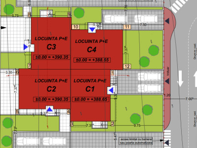 Casa tip cvatruplex,4 camere, mp teren, Zona Terra