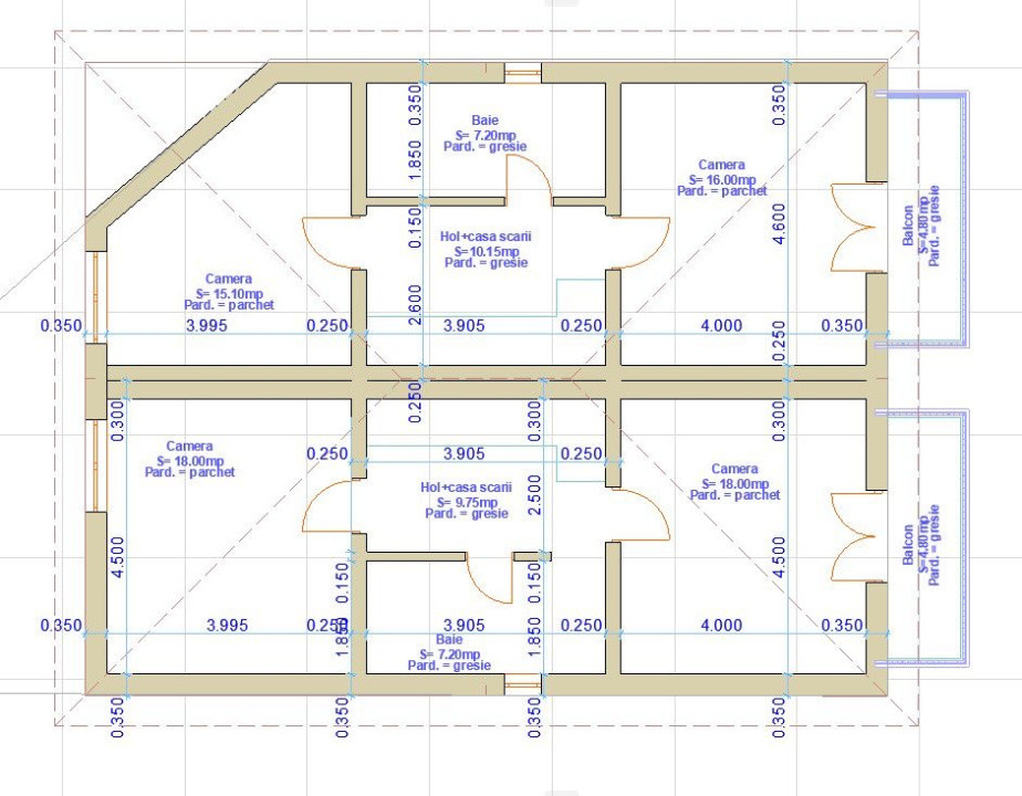 Casa tip duplex, semifinisat, 120 mp utili, 150 mp teren, zona Fagului 