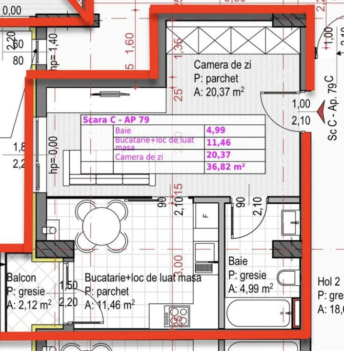 Apartament studio de 36,82mp langa Iulius Mall