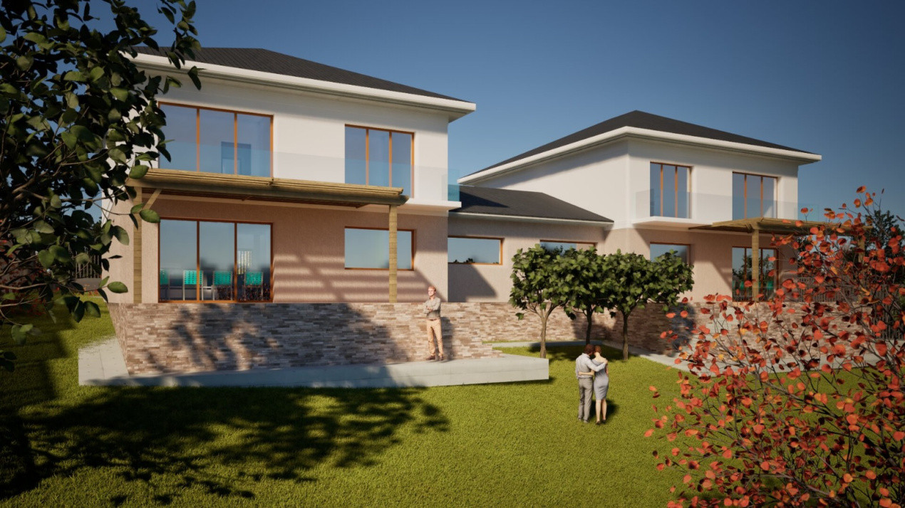 Teren autorizat 2 case individuale, 970 mp, Chinteni