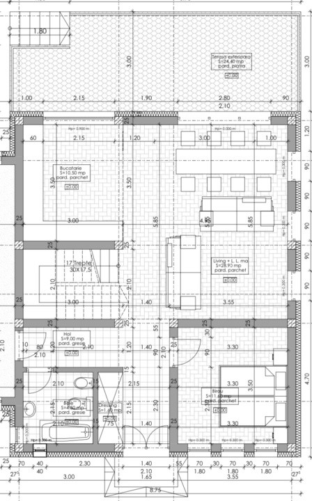 Teren autorizat 2 case individuale, 970 mp, Chinteni