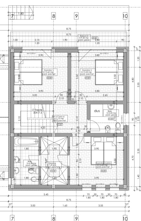 Teren autorizat 2 case individuale, 970 mp, Chinteni