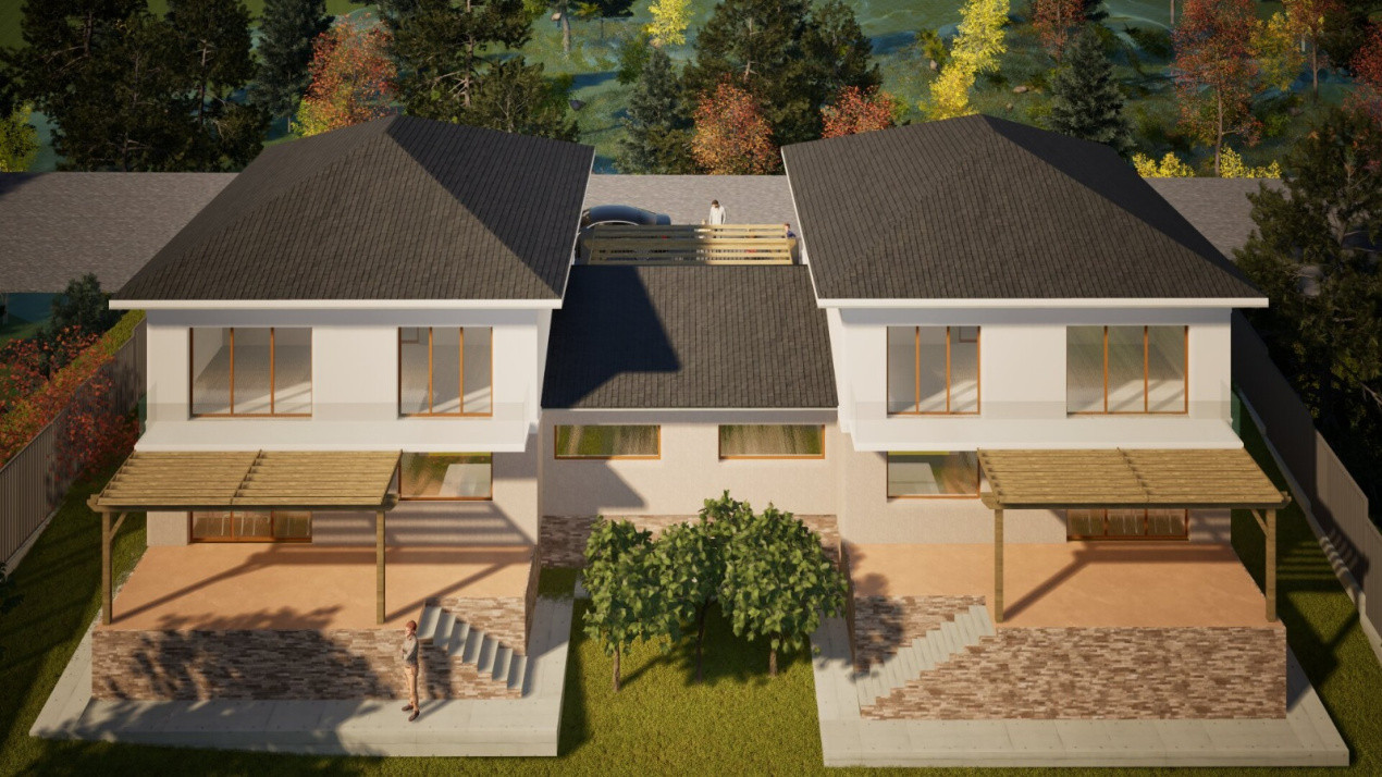 Teren autorizat 2 case individuale, 970 mp, Chinteni