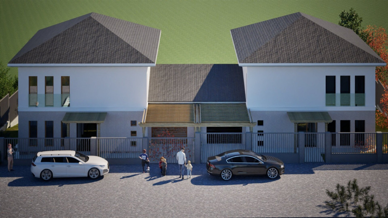 Teren autorizat 2 case individuale, 970 mp, Chinteni