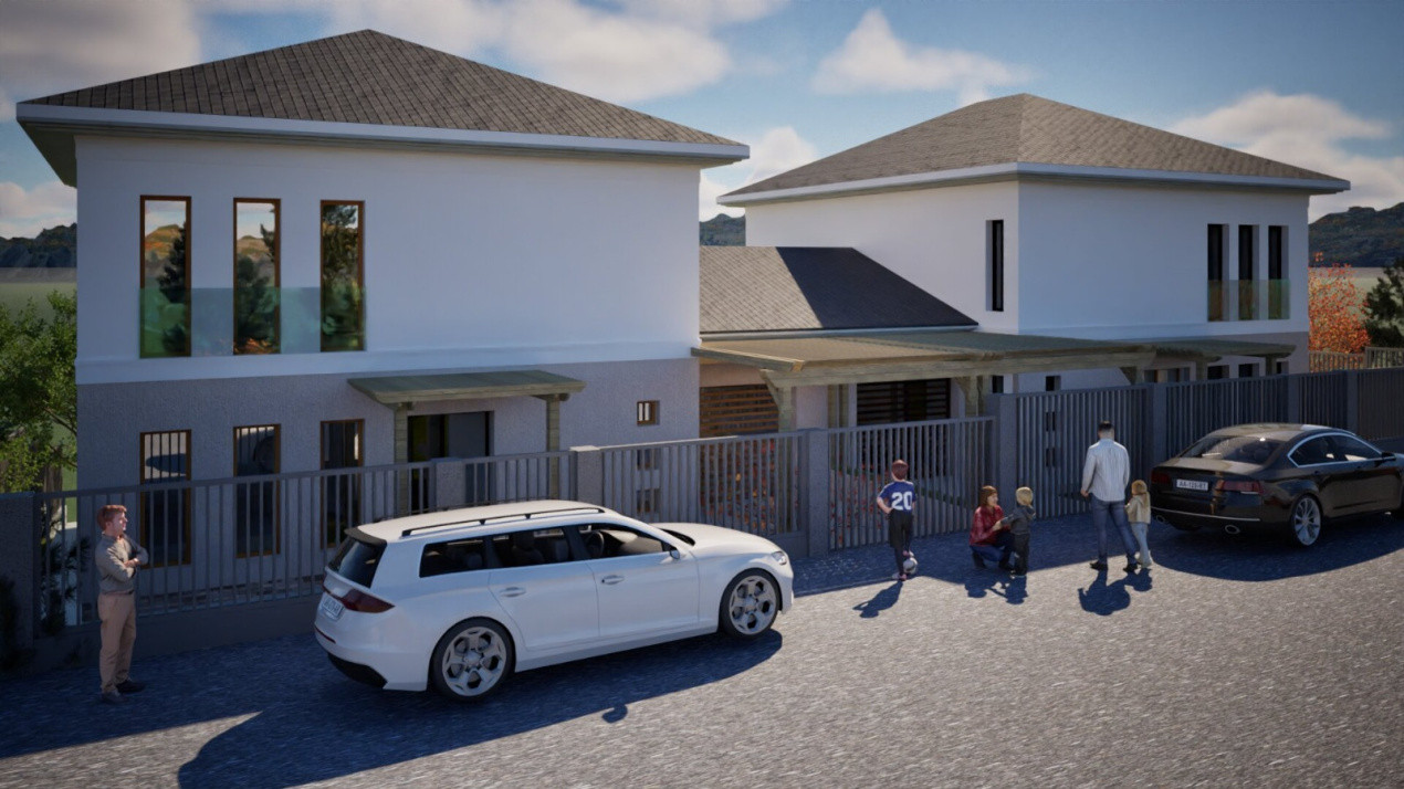 Teren autorizat 2 case individuale, 970 mp, Chinteni