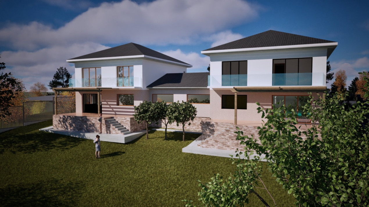 Teren autorizat 2 case individuale, 970 mp, Chinteni