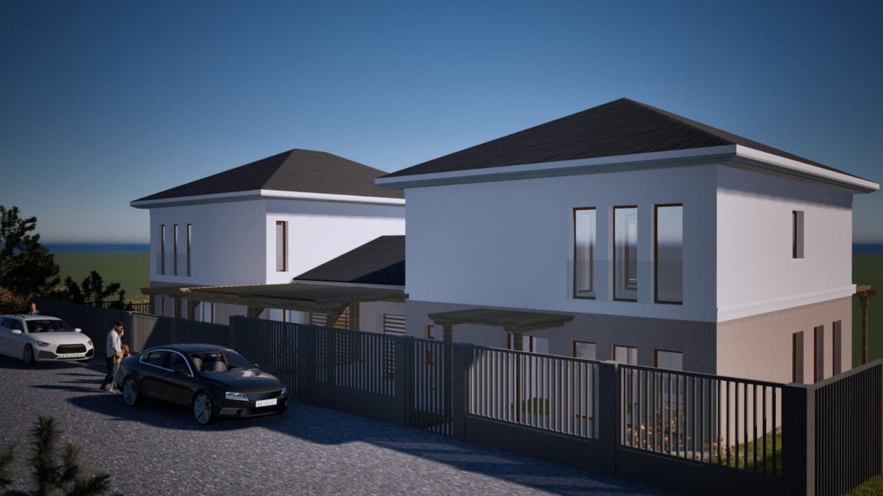 Teren autorizat 2 case individuale, 970 mp, Chinteni