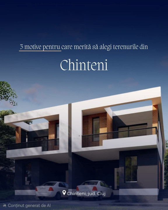 Teren autorizatie duplex, 500mp, utilitati, Chinteni