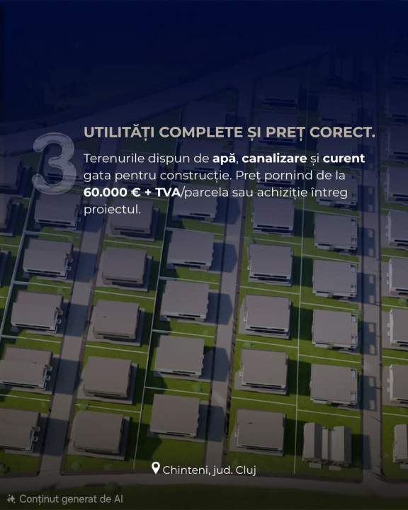 Teren autorizatie duplex, 500mp, utilitati, Chinteni