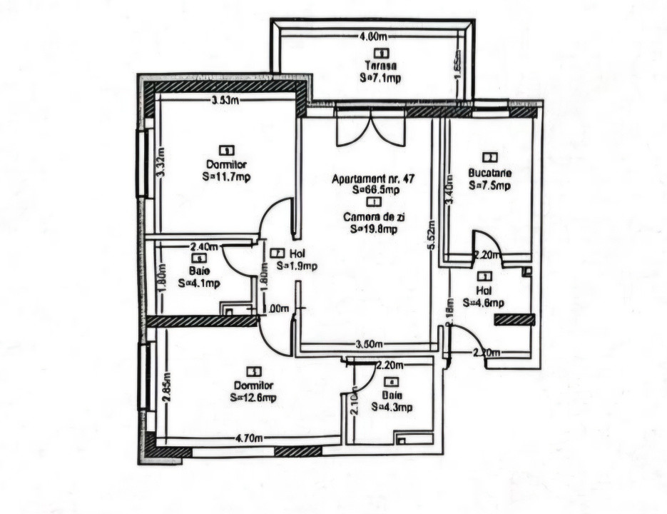 Apartament 3 camere, 66,5mp, parcare, et 6, Park Lake