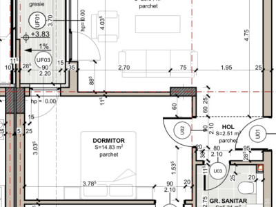 Apartament de 2 camere,53.5 mp utili,semifinisat,Zona Eroilor,Floresti