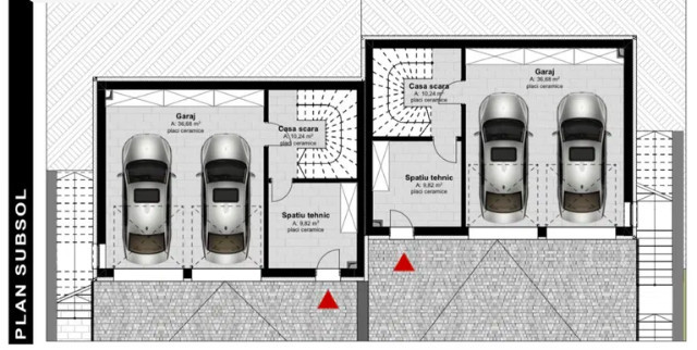 Duplex semifinisat 4 camere, 2 garaje,161 mp,teren liber 280 mp, Tauti