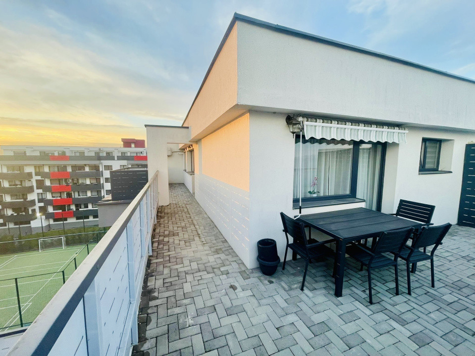 Apartament la cheie cu terasa de 44 mp,2 camere,bloc nou