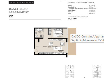 INVESTITIE! Apartament 2 camere - 51,25 mp - terasa - parcare - SDC properties