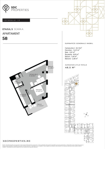 Apartament 2 camere finisat , 47 mp, etaj intermediar, zona Sopor