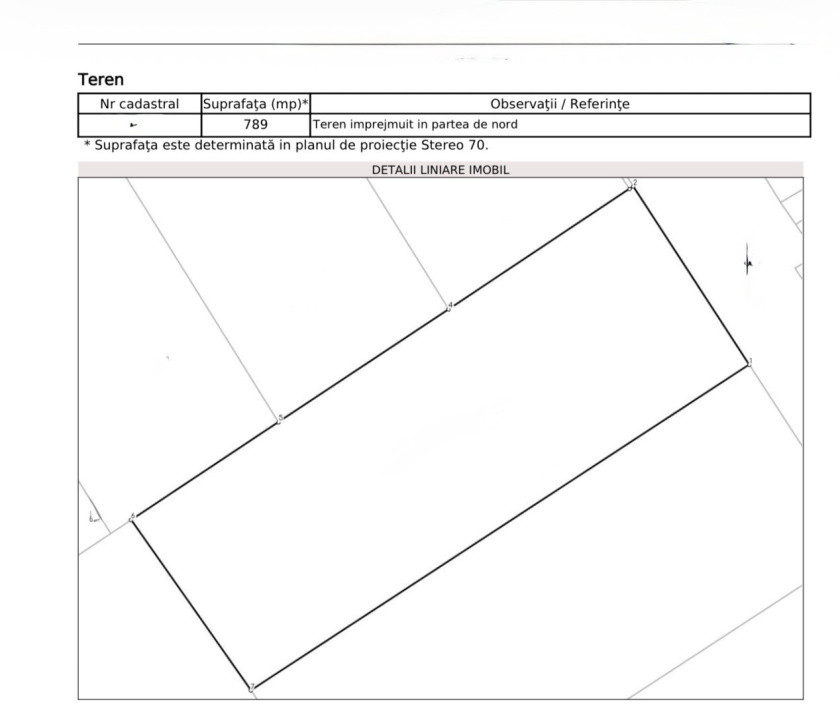 Teren intravilan - 780mp - front 17 - toate utilitățile - Chinteni 