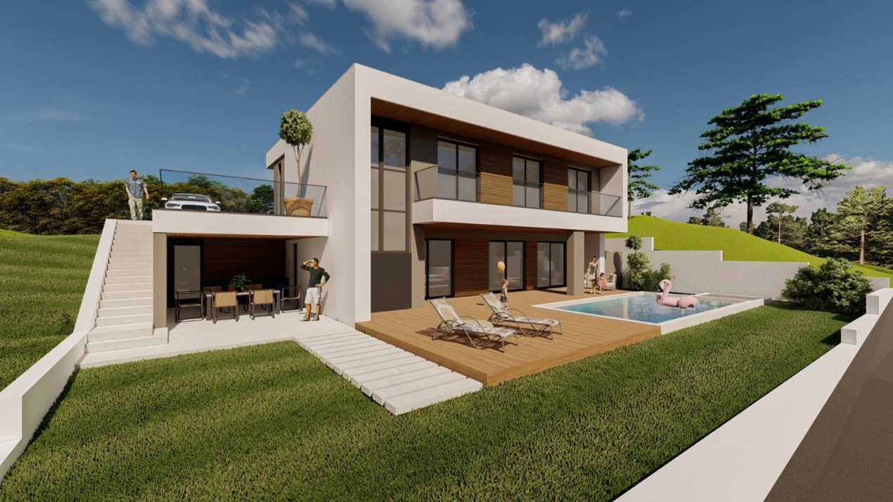 Teren autorizat pentru casa cu piscină Valea Seacă 500mp 