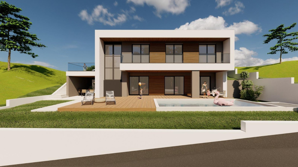 Teren autorizat pentru casa cu piscină Valea Seacă 500mp 