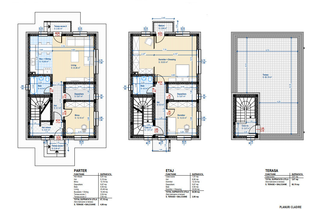 Casa individuala Floresti 132mp utili plus 60mp terasa si 300 mp teren 