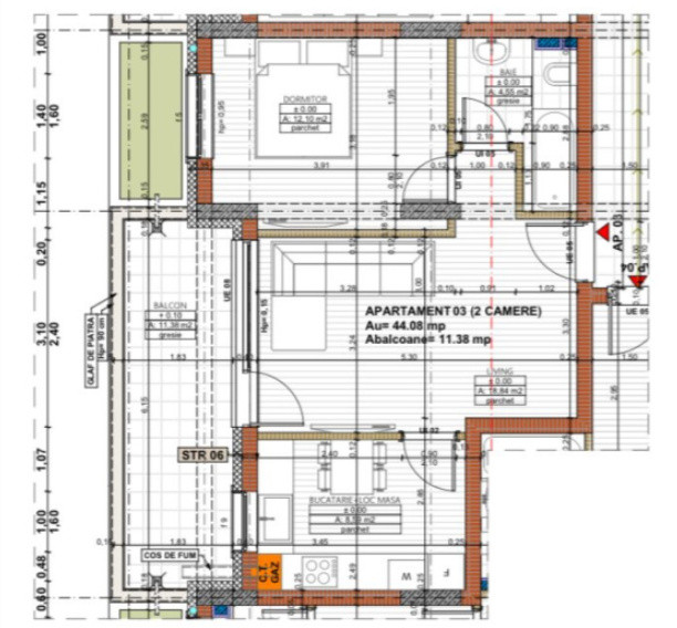 Apartament superfinisat 2 camere/Terasa 12mp /Garaj / strada Cetatii