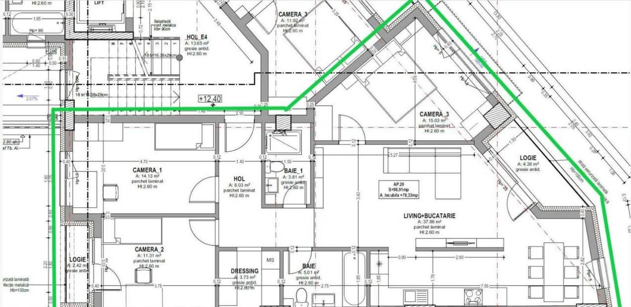 Apartament 4 camere semifinisat 100mp, Bloc nou, Zona Garii Centrale