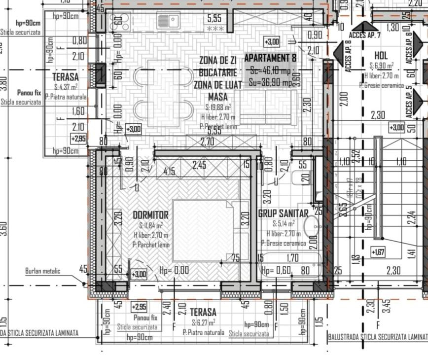 Apartament 2 camere, 2 balcoane, etajul 1, semifinisat, Str. Cometei