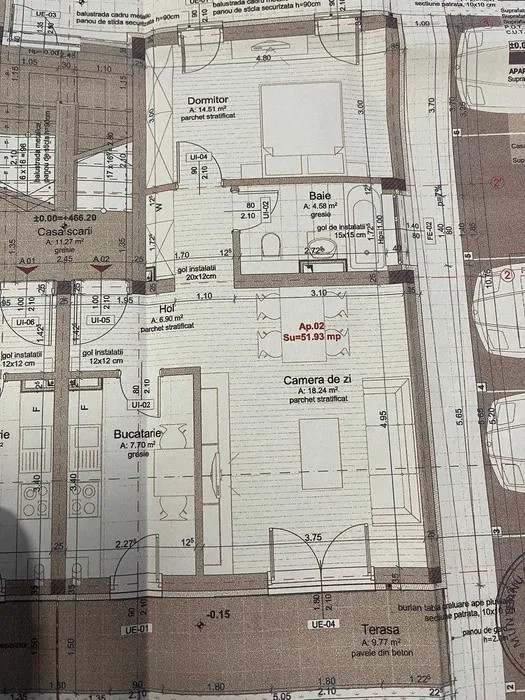 Apartament 2 camere decomandate, 52 mp, terasa 30 mp, zona Home Garden