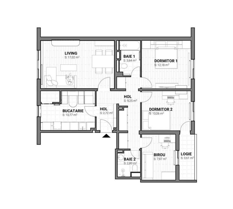 Apartament de 4 camere, 78 mp, modern, la cheie, Zorilor