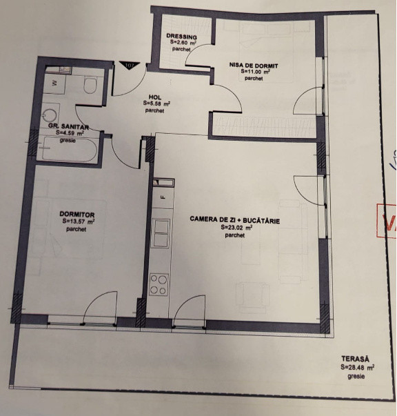 Apartament ultrafinisat 3 camere, Eroilor, Florești!