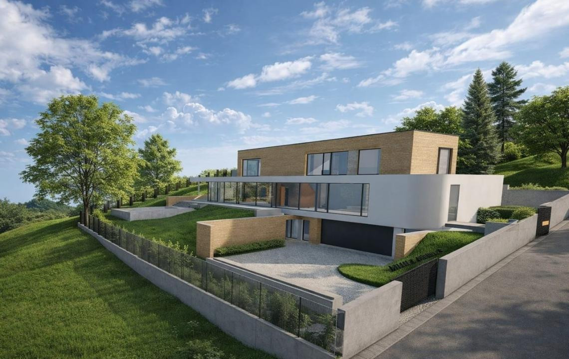 Teren 1000mp autorizat, casa D+P+1E 269mp, Proiect Piscina, Salicea