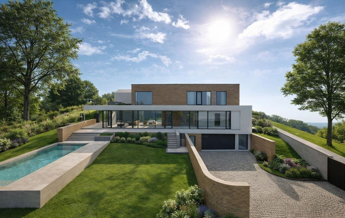 Teren 1000mp autorizat, casa D+P+1E 269mp, Proiect Piscina, Salicea