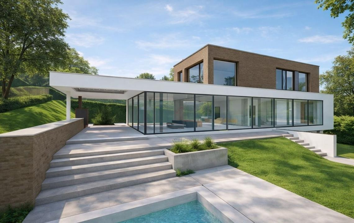 Teren 1000mp autorizat, casa D+P+1E 269mp, Proiect Piscina, Salicea