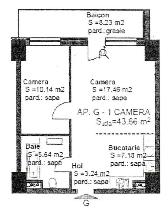 Apartament 2 camere, 44mp, etaj intermediar, parcare, zona Iulius Mall