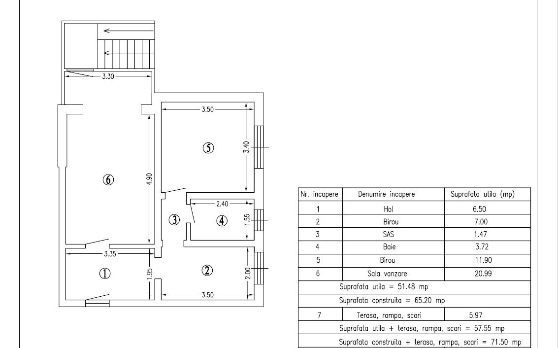 Spatiu comercial, 51 mp, parter, zona Calea Floresti