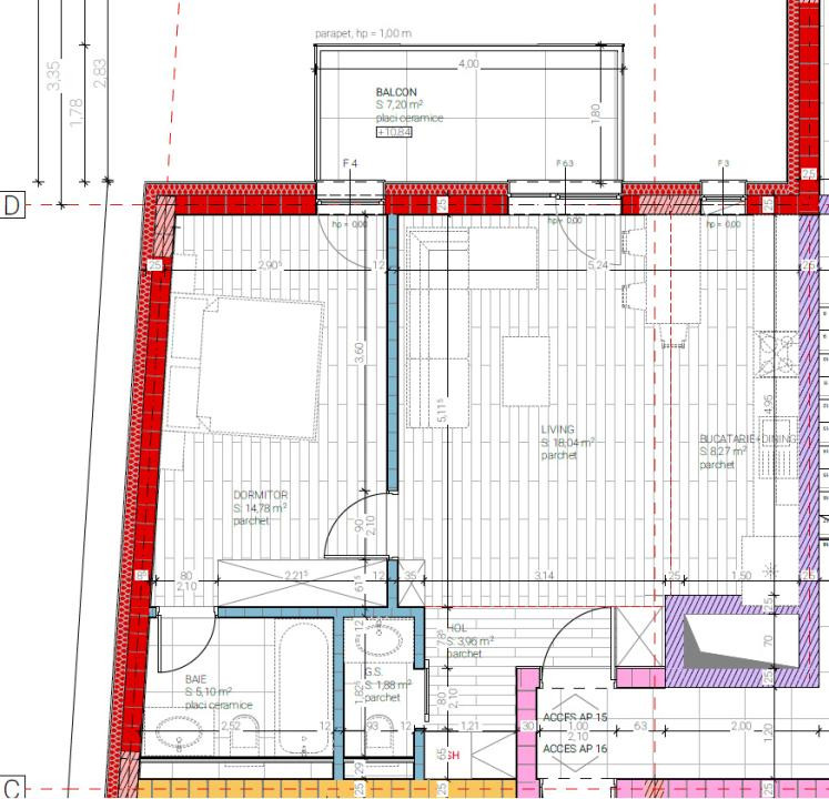 Apartament 2 camere, 52 mp, 2 băi, posibilitate finisare, Dambul Rotund
